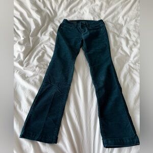 LOFT Deep Teal Corduroy Straight Pants, size 24/00